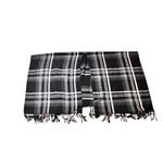Unbranded OS Black & Gray Plaid Poncho Shawl Wrap With Fringe Edges Size undefined Photo 5