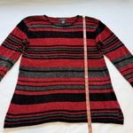 Paraphrase  Women’s Crochet Tunic Sweater M Rayon & Acrylic Blend Red /Gray/Black Photo 8