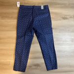 Joe Fresh  Women Size 12 Slim Fit Printed Dress Pants Navy Blue Geometric Pattern Photo 4