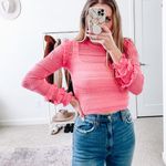 MISA Los Angeles Pink Crochet Long Sleeve Sweater Photo 6