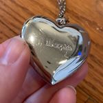 Lia Sophia “First Date” Heart Necklace – Silver Chrome Statement Pendant Photo 2