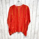 Michael Kors New Michael Top Women Size Small Red Metallic Kimono Swim Coverup Photo 5