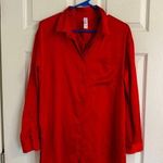 Stars Above Satin Red Button-Up Shirt Photo 0