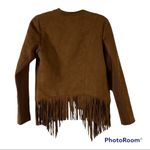 Hinge  Brown Faux Suede Fringe Jacket size small Photo 2