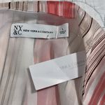 NY&C size large 3/4 pleated flutter sleeve top scoop neck banded hem tie detail Pink Photo 9