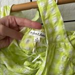 For Love & Lemons  Maureen Midi Dress Lime Green Gingham Cutout Small Neon NWT Photo 5