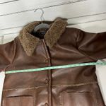Blu Pepper  Brown Faux Leather Jacket Shearling Sherpa Lined Button Front Size S Photo 6