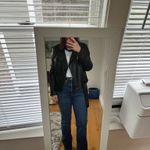 Elodie  Leather Jacket Black Faux Moto Photo 1