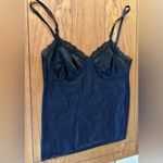 Vintage Deena Black Satin Nylon Lace Camisole – Size XS/S – Made in USA 15” PTP Photo 1