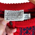Pendleton Vintage 100% Wool Womens Size Large Red Navy Blue Cardigan Made In USA Photo 4