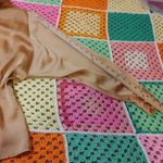 American Vintage Blouse Concepts Size 8 Vintage Gold Long Sleeve Shiny Blouse Top 80s Padding Car Photo 4