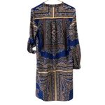 Antonio Melani  Blue Paisley Half Button Up Long Roll Tab Sleeve Shirt Dress Sz 4 Photo 9