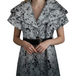 Cartise Ombré Wool Blend Belted Portrait Collar Blazer Dress Small Black Photo 0