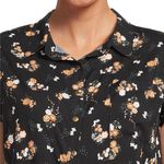 No Boundaries  Shirt Size 3X 23-25 Juniors Tie Front Black Floral New Photo 3