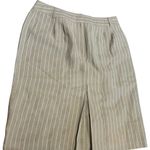 Talbots Y2K Linen Blend Pinstripe Two Piece Skirt Suit Set Women’s 8 Beige Photo 3