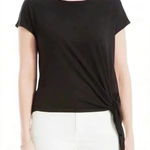 Max Studio  Side Tie Tee Black Size Small Photo 0