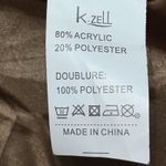 K Zell Paris Coat Womens Small Brown Faux Fur Plush Lined Pockets Notch Lapel Photo 5