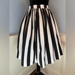 Pinup Couture Bella Vintage Gathered Swing Skirt in Black and White Mark Stripe Size M Photo 1