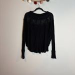 Free People  Spring Valley Lace-Trim Top in Black Photo 4