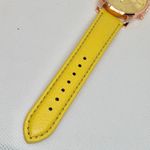 Geneva women rose gold tone 40mm watch yellow dial leather band running Photo 4
