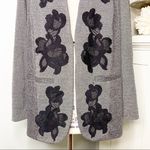 Catherines  Blazer Jacket with Lace Floral Design Black Gray NWT Photo 3