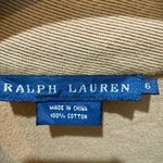 Ralph Lauren 100% Cotton Blazer Jacket Size 6 Tan Button Front Equestrian Style Photo 10