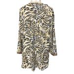 Carole Little Linen Blend Animal Print Tunic Plus Size 2X Sequin‎ Side Slit Boho Tan Photo 6