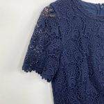 Club Monaco Navy Blue Lace Embroidered Short Sleeve Mini Dress Women’s Size 2 Photo 2