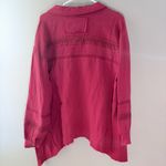 easel  Deep Red Button-Down Shirt with Lace Detail Photo 2