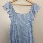 MinkPink Aries Tiered Midi Dress In Blue/white Stripe Size M Blue Size M Photo 2