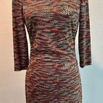 David Meister Geometric Red Orange Sheath Dress Photo 0