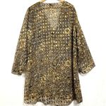 Maggie Barnes Vintage Paisley Animal Print Clipdot Brown Flowy Cardigan Tied Photo 4