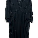 Ulla Popken Dress‎ Womens 28/30 Black Midi Sheer Sequin Star Flyaway 3/4 Sleeve Photo 0