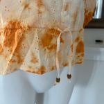 Broadway38 Peplum Top Cotton Perforated Tie Dye Square Neck Size S NWT Photo 6