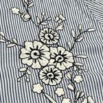 Catherines Catherine Pinstripe Floral Embroidered Tunic Blue Pinstripe Relaxed Cottage Photo 4