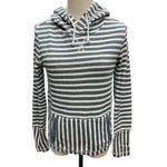 J.Crew Women's Flip Striped Hooded Sweatshirt Size XS White and Navy Cotton Photo 1