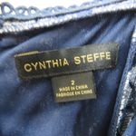 Cynthia Steffe Blue Chambray Denim Floral Lace Sweetheart Midi Dress Size 2 Photo 4