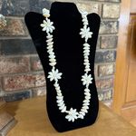 Vintage Cowrie shell Wedding Lei necklace 34” Photo 2