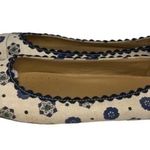 The Original Car Shoe Women’s Size 38 7 Cream Navy Blue Canvas Driving Shoes Photo 2