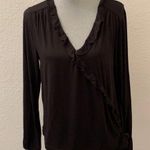 J.Crew Mercantile BLACK top shirt large L NEW NWT side tie versatile long sleeve Photo 9