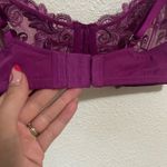 Soma  0115 Sensuous Lace Bra 36C Purple Floral Embroidered Sheer Underwire Photo 7