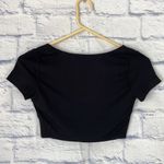 Naked Wardrobe  black crop cap sleeve scoop neck top small NWT Photo 2