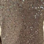 Moda International Brown Sleeveless Sequin Fitted Tank Top Silver Photo 1