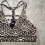 Zyia Active Leopard Animal Print‎ Grid Mesh Racerback Sports Bra Size Medium Black Photo 1