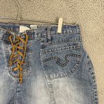 Carolina Blues Denim Shorts Women 18W Blue Light Wash Lace Up Y2K Photo 2