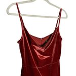 Taylor Stretch Velvet Maxi Dress Size 6 Paprika Slip Dress Draped Neck New Red Photo 2