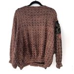 Vintage Jackart Italy Bronze Metallic Floral Patchwork Design Pullover Sweater Size L Photo 1