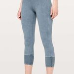 Lululemon Wunder Under Crop 23" *Ribbed Washed Moon Blue Legging Size 4 Photo 3