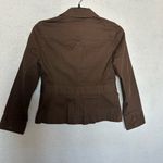 Loft Ann Taylor Brown Blazer Women's Size 8P Cotton With Pockets Casual Jacket Photo 3