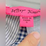 Betsey Johnson  Stripe Play Yarn-Dye  Tiered Maxi Dress Blue Small size Gingham Photo 5